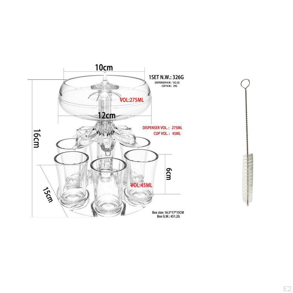 6 Glass Dispenser Cocktail Reusable Clear Small and Set for Party Holiday Gifts