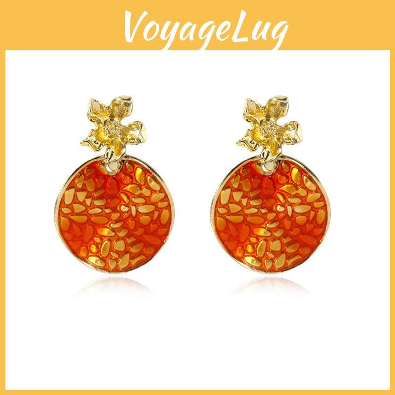 Stylish American European Metal Flower Earrings For Women Colors Multiple