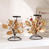 Luxury Wrought Iron Christmas Candle Holder Wreath for Dining Table Decor