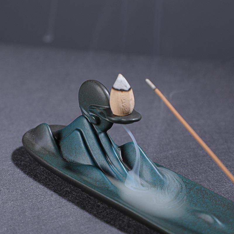 Incense Burner Bedroom Fragrance Box, Household Indoor Ceramic Thread Fragrance Box