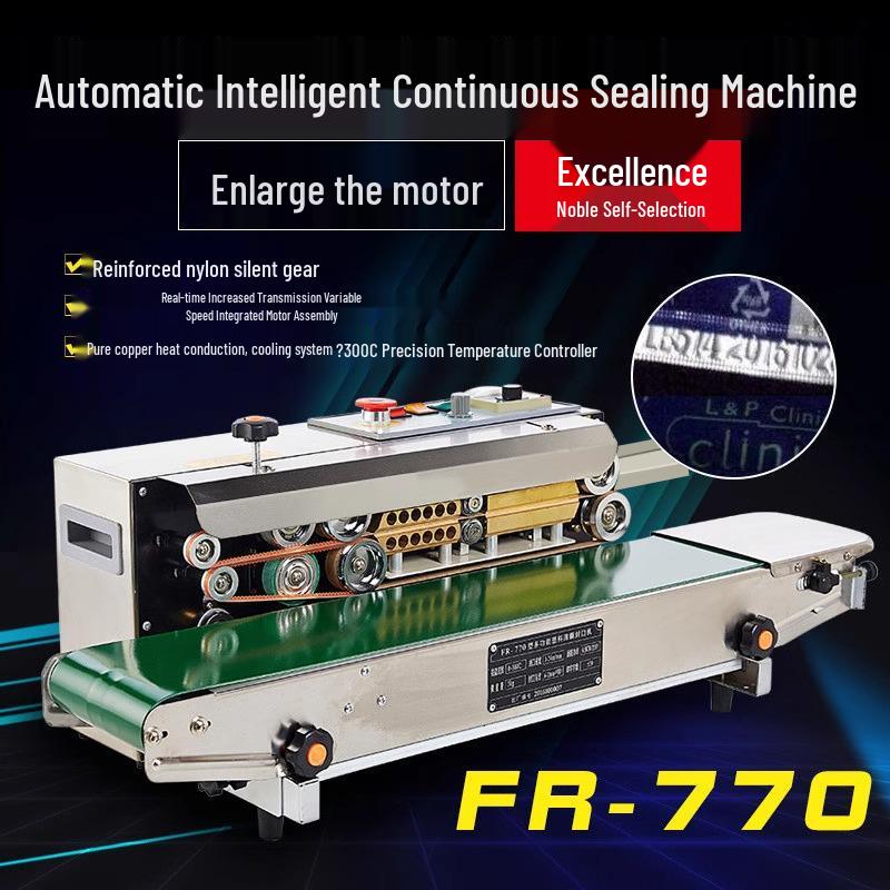 Automatic Continuous Sealing Machine for Aluminum Foil & Plastic Film Bags - Ideal for Packaging Tea & Masks