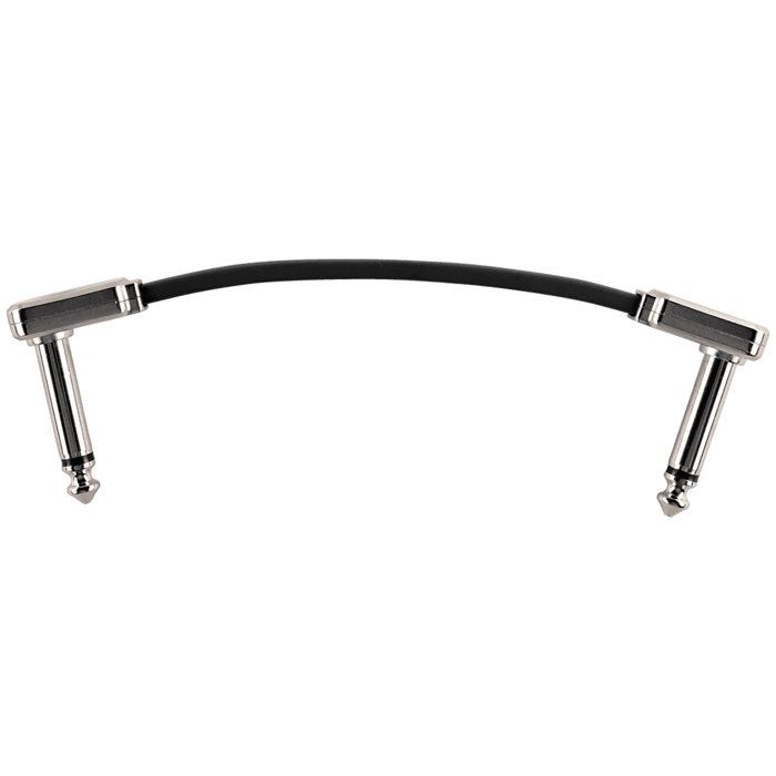 Câble patch - ernie ball - 6225 - 7,5 cm - noir - plat coudé fin