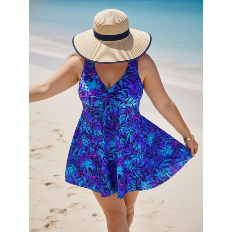 Traje de baño Tankini para mujer talla S Plus Estampado Floral Separado Falda de baño Skirtini