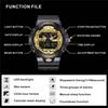 PINDOWS Military Outdoor Sports Electronic Watch with Date LED Alarm and 50m Water Resistant Display Men's Watch, Function, Stopwatch, Analog-Digital