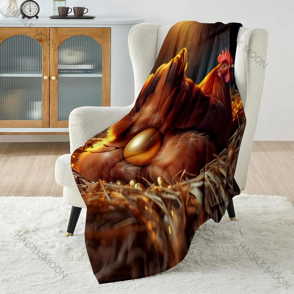 1PC The hen that lays golden eggs Blanket Warm Soft Fluffy Kids and Adult Sofa Bed Throw Blanket Suitable Home Travel Camping