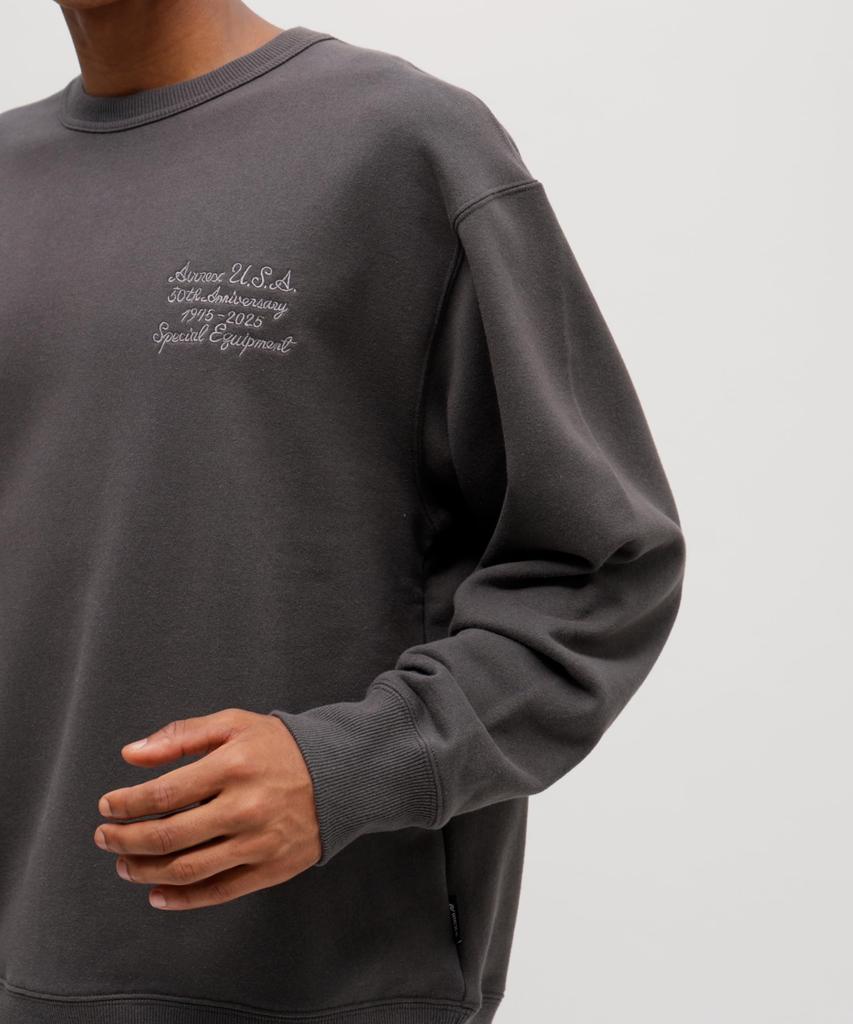 Avirex 50th Anniversary Varsity Crewneck Size Sweatshirt, Men's, 2XL, 410, Charcoal, 783-5232004