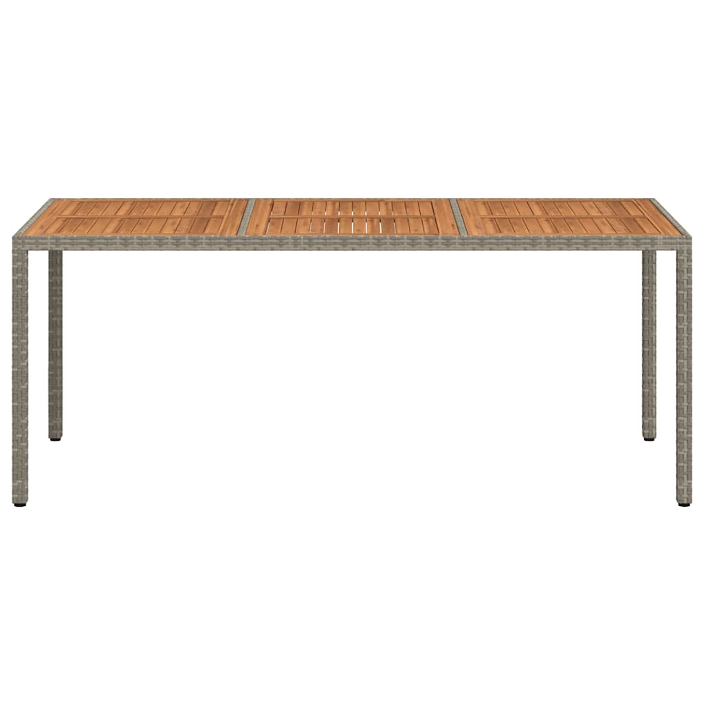 vidaXL Gartentisch 190x90x75 cm Poly Rattan und Akazienholz Grau