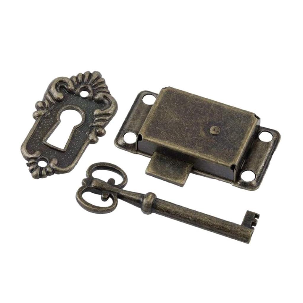 Serrature per Cassetti in Ferro Battuto a Filo Serratura Decorativa per Mobili Serratura Antica per Scatola Porta Gioielli con per Chiave per Casa