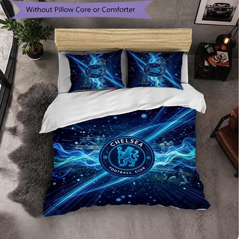 Set Biancheria da Letto Chelsea FC Modello 3 Pezzi Morbida Copripiumino in Microfibra con Federe per Camera da Letto