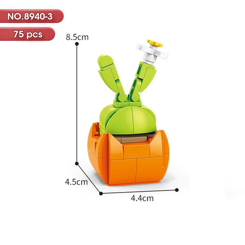 HOT MOC Flowers DIY Potted Plants Micro Landscapes Mini Art Construction Building Blocks Sets Model Dolls Brick Girls Toys Gifts