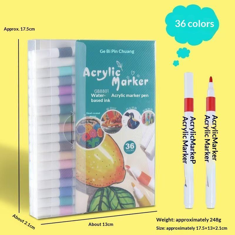 24 Colors Acrylic Paint Markers Waterproof Vibrant Colors For Art Creation Diy Crafts Drawing School Projects