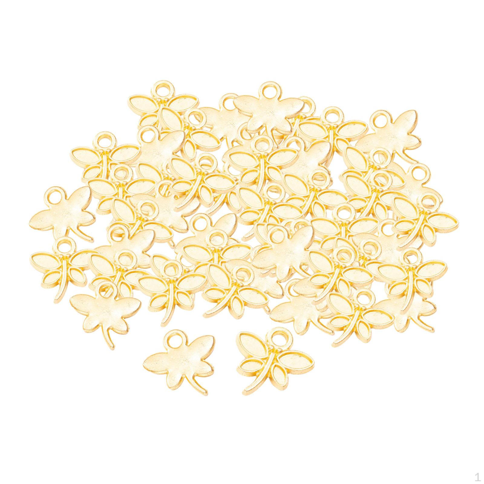 

50 шт. подвески-шармы, винтажная металлическая фурнитура 3D-формы аксессуары для ожерелья, подарки Gold