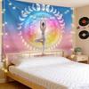 Yoga Moon Phase Tapestry, Chakra Lotus Mandala Wall Hanging, Bedroom Yoga Room Meditation Home Decoration
