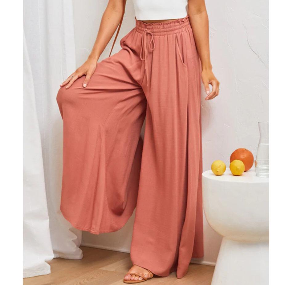 European & American Style Women's Printed Wide-Leg Casual Pants