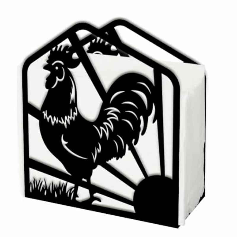 Rooster Iron Freestanding Napkin Holder for Kitchen or Restaurant