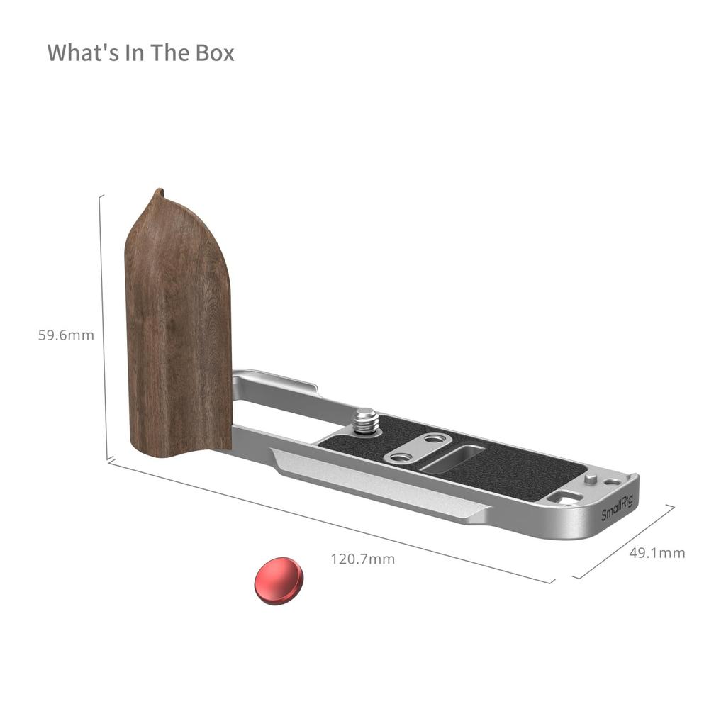 SMALLRIG mounting plate with wooden handle for III 5667 L-shaped X-T30/X-T30 II/X-T30 (Silver)