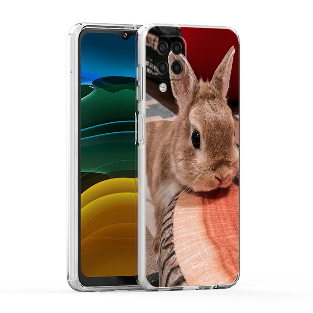 Cute White Baby Rabbits Phone Case For Samsung A13 A33 A35 A55 A73 A53 A23 A51 A71 A21S A31 A41 A05s A03S A15 A25 5G Cover