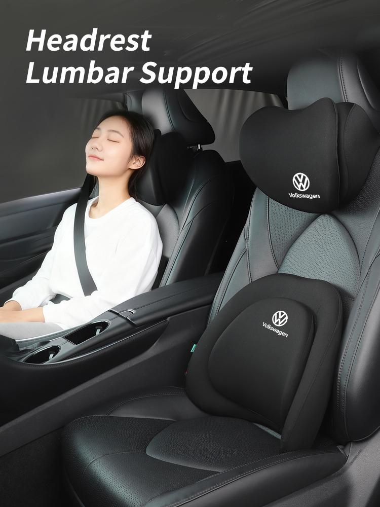 BAG1 Car Stickers Cushion Memory Cotton-Padded Headrest Lumbar Support For VW Scirocco Jetta Beetle Golf Passat Polo Tiguan Touran