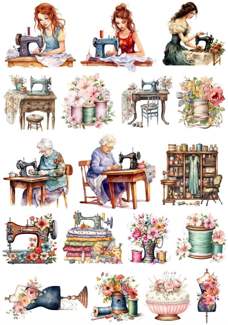 

Victoria Girl Sewing Machine Stickers Girl Stickers Crafts and Scrapbooking Stickers Toys Book Decorative Sticker DIY Stationery