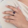 Lila Amethyst Birnenform Statement Ring, 925 Sterling Silber, Minimalistischer Boho Ring für Damen