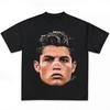 Cristiano Ronaldo Shirt, CR7 Vintage Soccer Tee, Football Legend Apparel, Halftone Sports Graphic, Retro Blokecore Streetwear T-shirt Mens Kids Womens