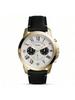 Grant Men's Chronograph Watch: Beige Dial, Black Leather Strap, Quartz Movement FS5214, FS5272