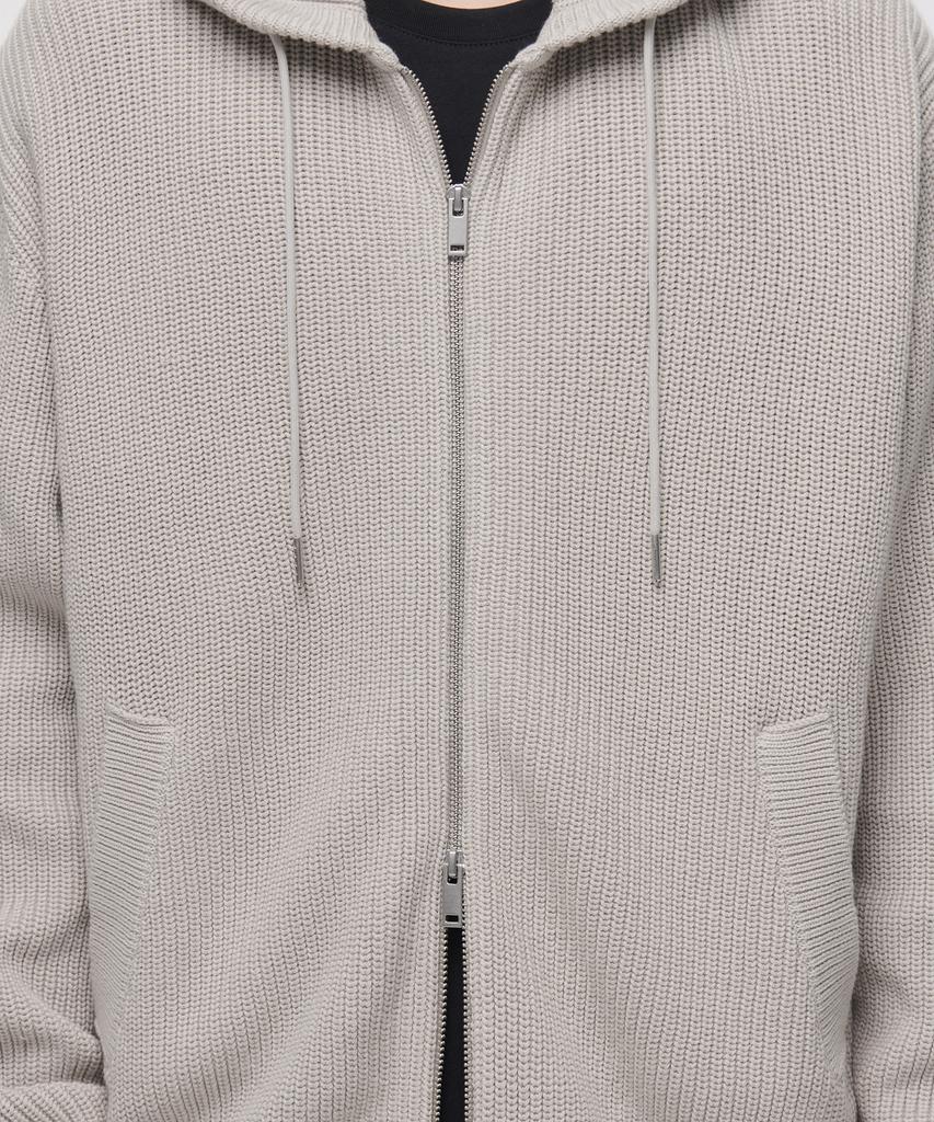 MUSINSA STANDARD Ribbed Knit Hooded Zip-Up [Dusty Cream]
