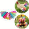 Tutu Skirt Chickens Ducks Geese Handmade Netting Ruffled Pet Costume Colorful Vertical Stripe Half