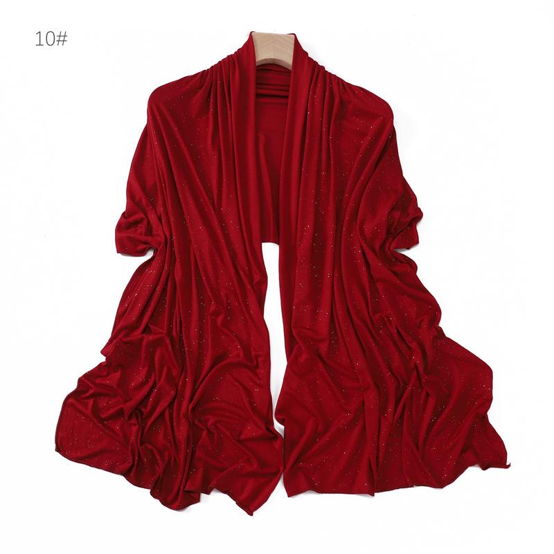 Modal Gold Sprinkles Hijab Wrap Solid Women Soft Long Scarf Shawls Femme Elastic Mercerized Cotton Jersey Lady Headband Muslim