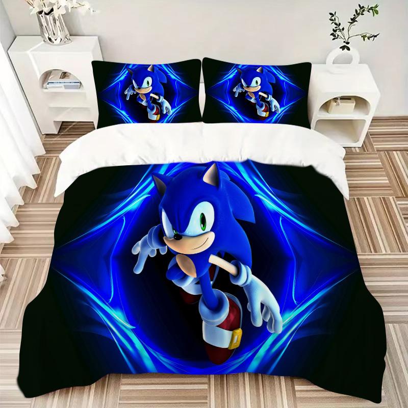Sonic Adventure Print 3Pcs Bedding Setduvet Cover With 2 Bedropillowcase Home Birthday Gift