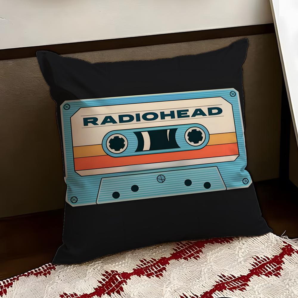 Music Tape Print Cushion Cover Reversible Soft Durable Pillow Cover Home Car MultiScene Use for Daily Comfort