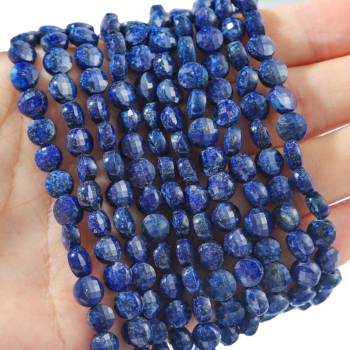 

6 мм 60 шт двусторонние бусины из натурального камня для изготовления ювелирных изделий DIY браслет ожерелье Lapis Lazuli