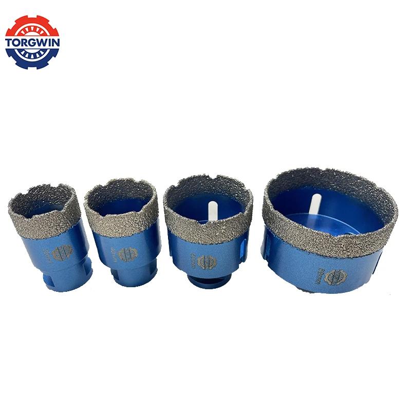 M14 Brazed Diamond Drill Bits Set Dry Vacuum Core Bits Set Porcelain Tiles Crowns Granite Marble Hole Saw Tools 4Pcs