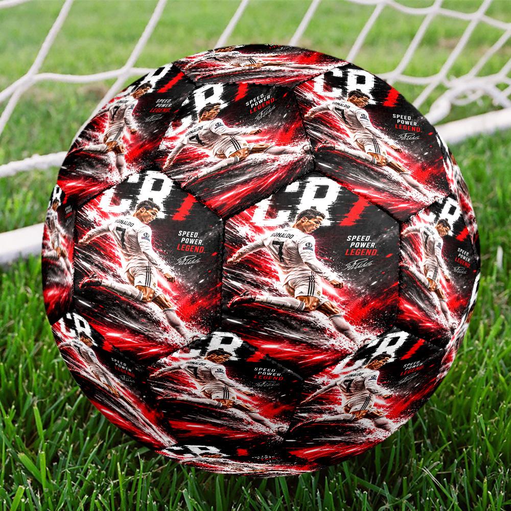 Cristiano Ronaldo Cr7 Portugal Celebration Size 5 Football Machine Sewn Indoor/Outdoor Training and Matches Soccer Accessory