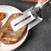 Large Size 304 Stainless Steel Frying Shovel with Steak Clip and Thickened Barbecue Spatula for Cooking Fish