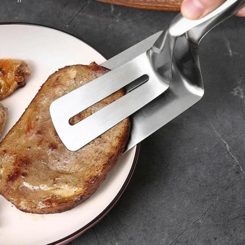 Velká nerezová lopata 304 se steakovou sponou a zesílenou grilovací špachtlí na vaření ryb