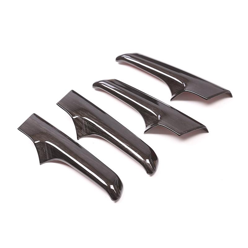 Black Wood Grain Car ABS Interior Door Handle Trim For Toyota Land Cruiser Prado FJ150 150 2010-2018
