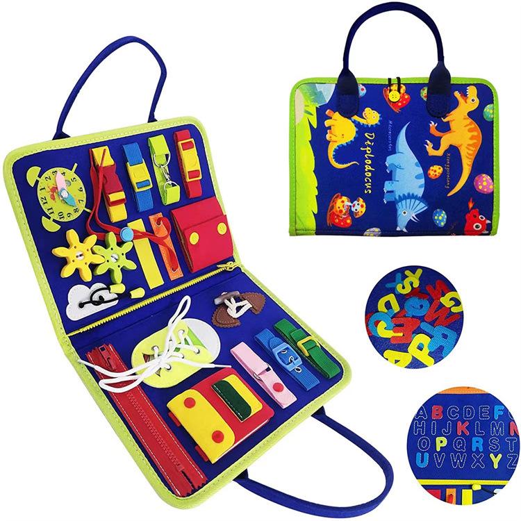 

Montessori Children s Busy Board: Cross-Border Puzzle with Dressing Activities for Early Education and Kindergarten темно-синий