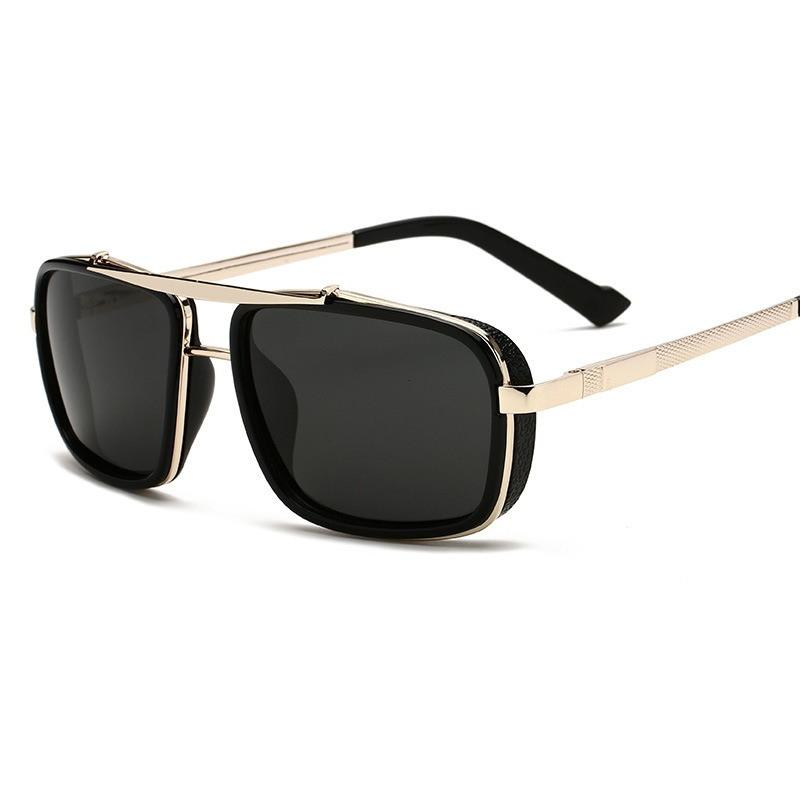 2023 New Arrival Mens Double Bridge Designer Sunglasses Metal Black Lens Oversize Women Men Polarized Uv400 Sunglasses