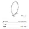 S925 Silver Minimalist Handmade Twisted Ring Thin Band Stackable Jewelry for Women