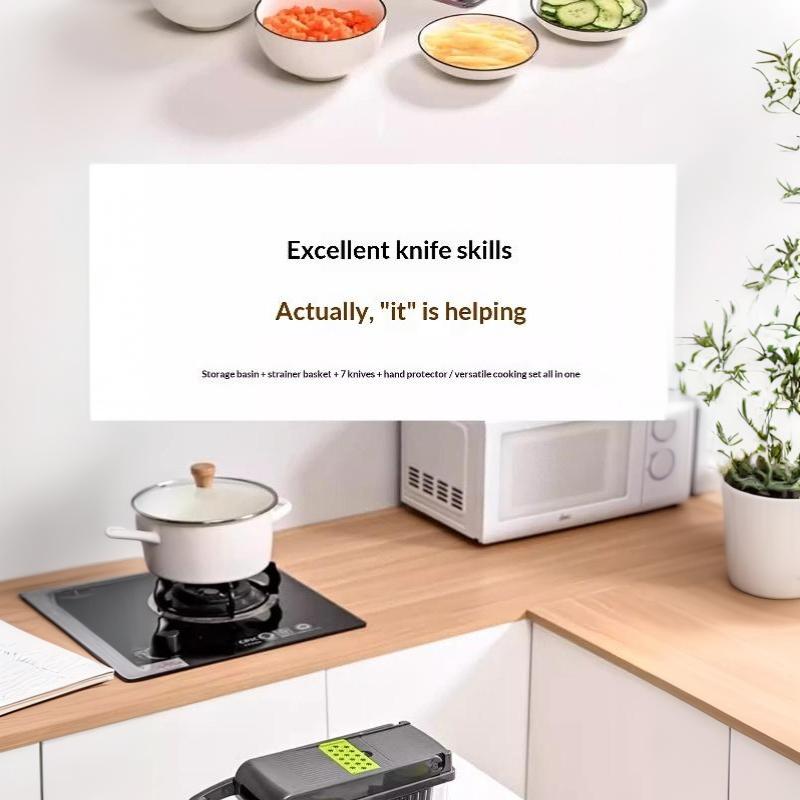 11/14/16 Pcs Multifunctional Vegetable Chopper Slicer Dicer With Interchangeable Blades For Home Kitchen Daily Cooking Meal Prep