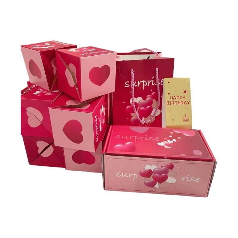 Pack of 18 DIY Customizable Popup Gift Boxes Perfect for Birthday Valentine's Day Parties Feature Quick Assembly Design