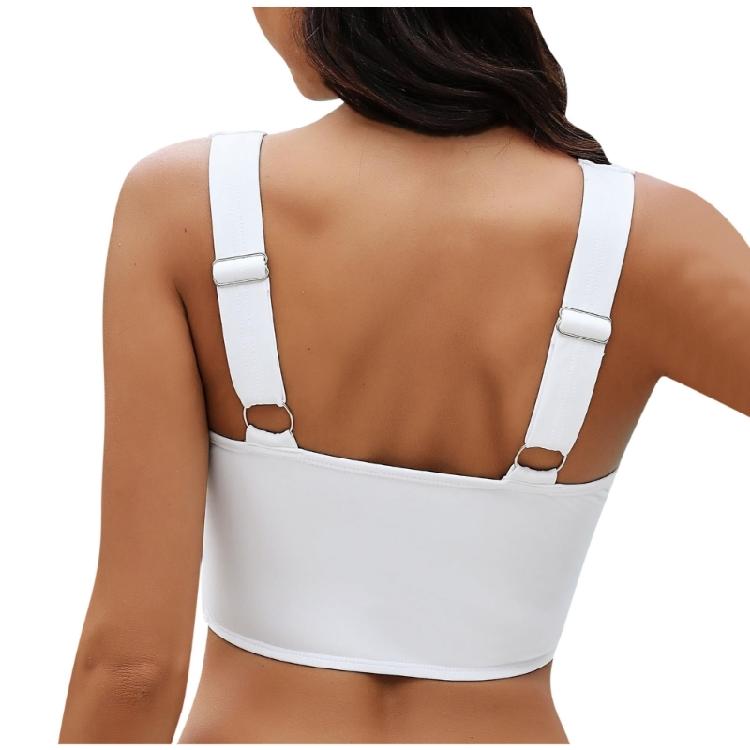 Stilvolles Badeshirt Saisonale Wassersportbekleidung Einfarbiges kurzes Oberteil Verdrehte Vorderseite Atmungsaktives Gewebe für Damen