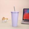 Stainless Steel Vacuum Insulated Travel Mug With Straw Lid Double Wall Coffee Cup Car Office Outdoor Use