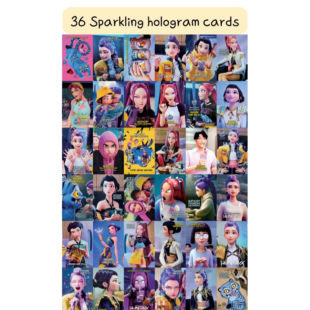 152 st Kpop Demon Hunters Fotokort, Koreansk Idolfilm, Huntrx Saja Boys Samlarkort, Demon Hunter Merchandise, Kpop Demon Hunters klistermärken.