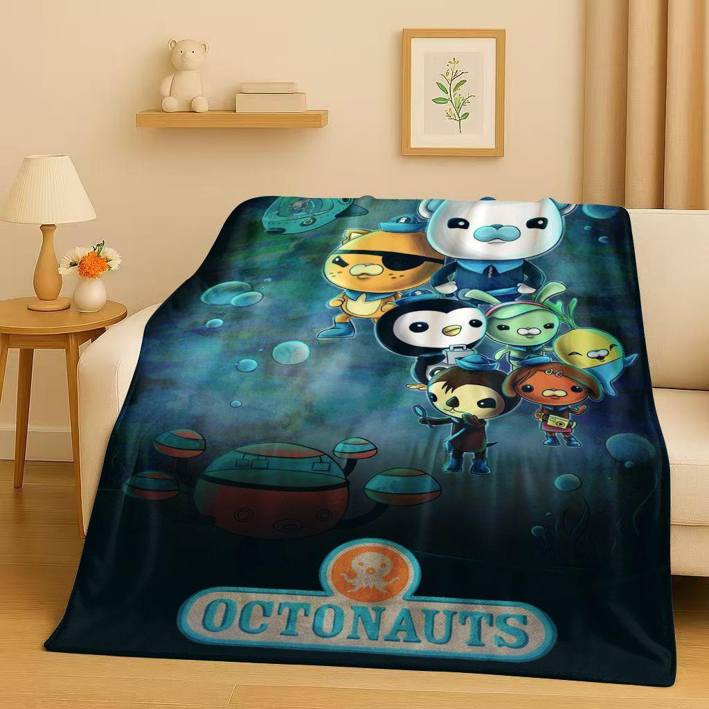 Süße Octonauts Barnacles Cartoon Flanelldecke, Ultraweiche Warme Plüschdecke für Zuhause Schlafzimmer Bett Sofa Abdeckung Büro Reise Kind