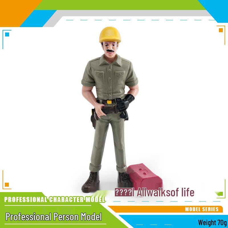Professional Role Model Figurines Set: Teacher, Doctor, Nurse, Construction Worker, Chef, Police Officer