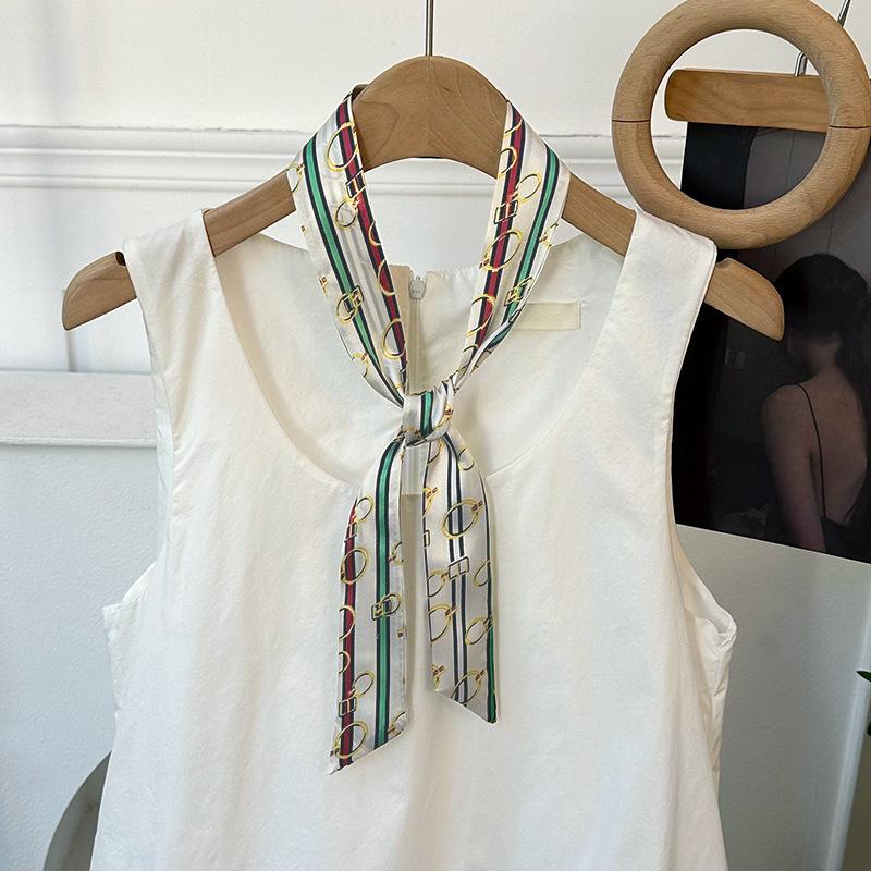 Langer Seidenschal, hochwertiger Halsschal, neuer multifunktionaler Seidenschal, Taschenumwicklung, Kopftuch, Stirnband, Haargummi.