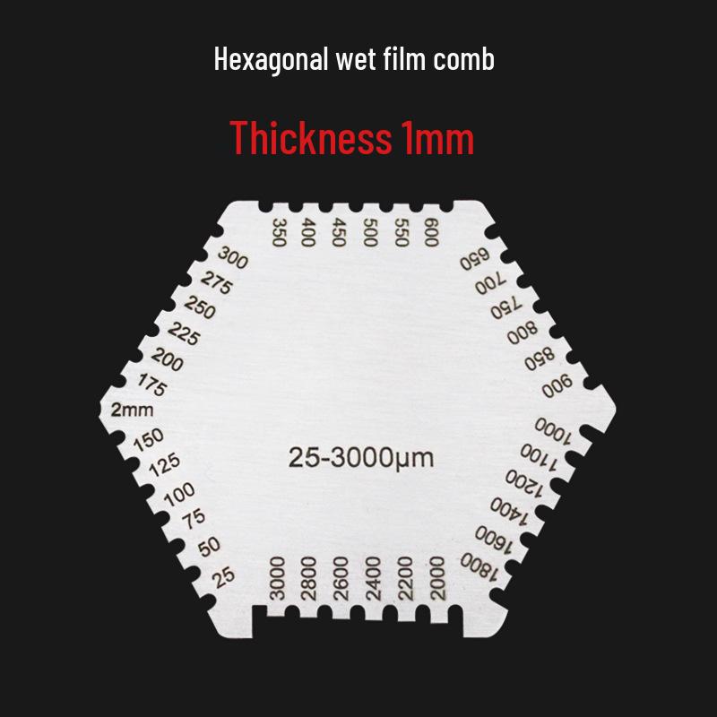 Hexagonal Stainless Steel High-Precision Wet Film Thickness Gauge Comb