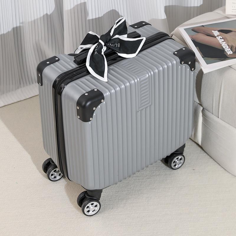 18-Inch Silent Spinner Carry-On Suitcase with Telescopic Handle and Password Lock